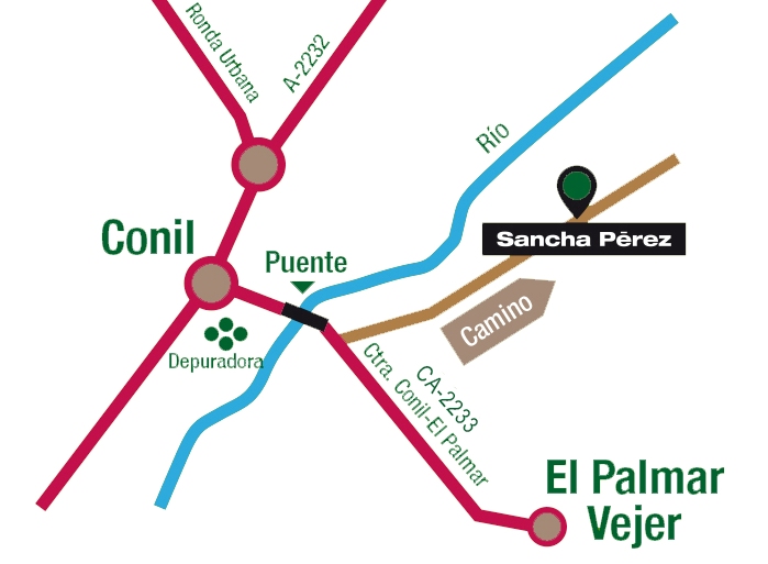 Mapa de localización de la Finca de la Bodega Almazara Sancha Pérez